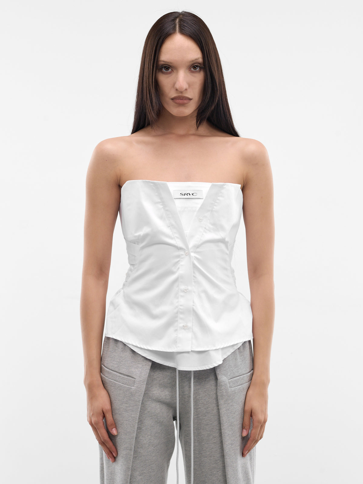 White Origami Corset (SS26TP02-W51-WHITE)