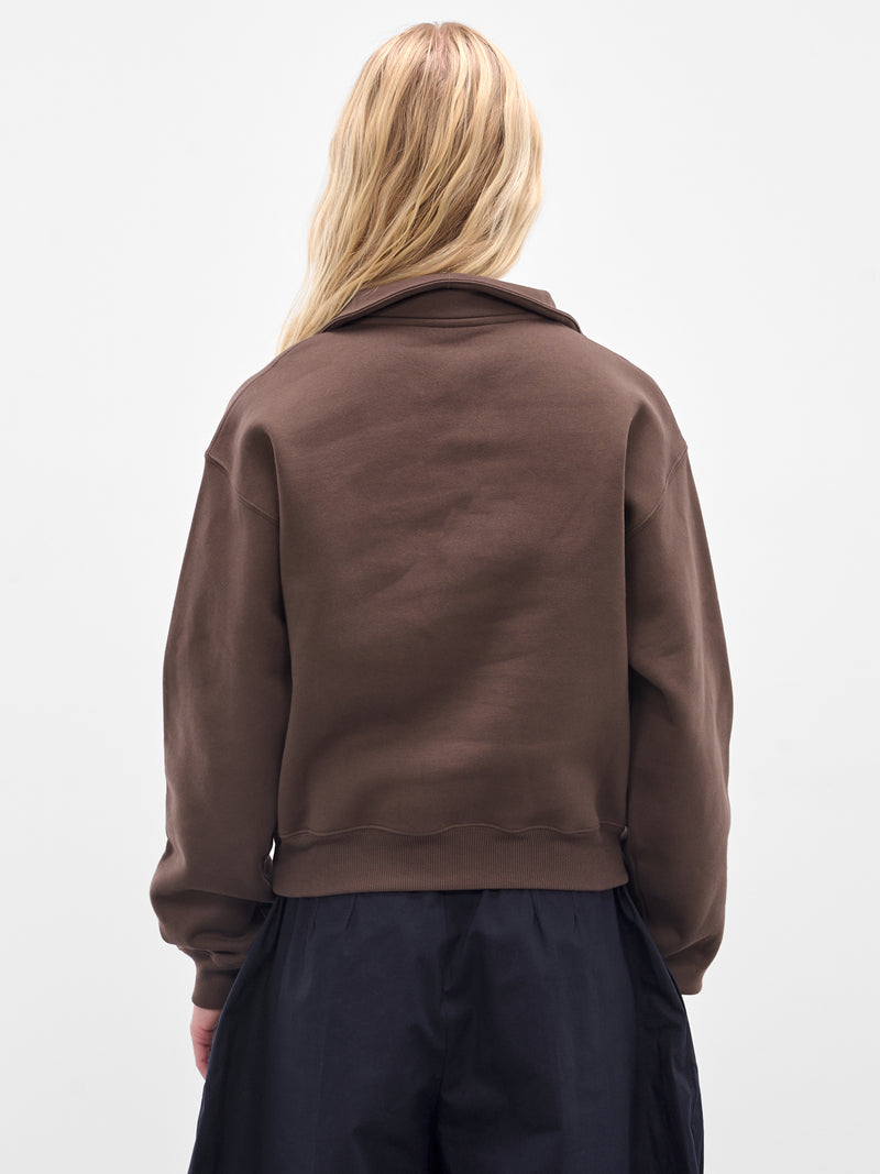 The Brown Zip Neck Sweatshirt (SSW00210AJ00174-DARK-BROWN)