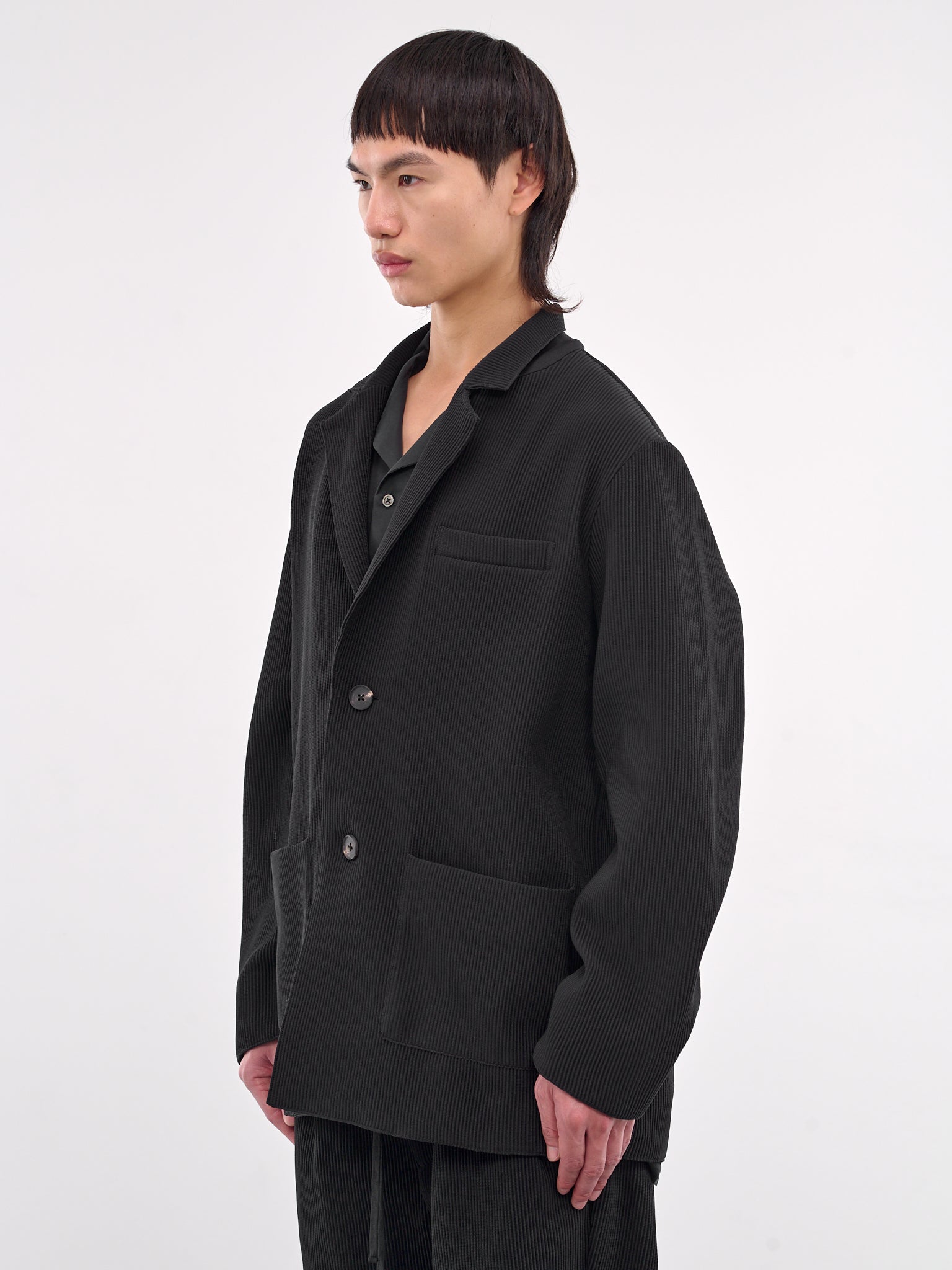 Ribbed Blazer (ST-1125-BLACK)