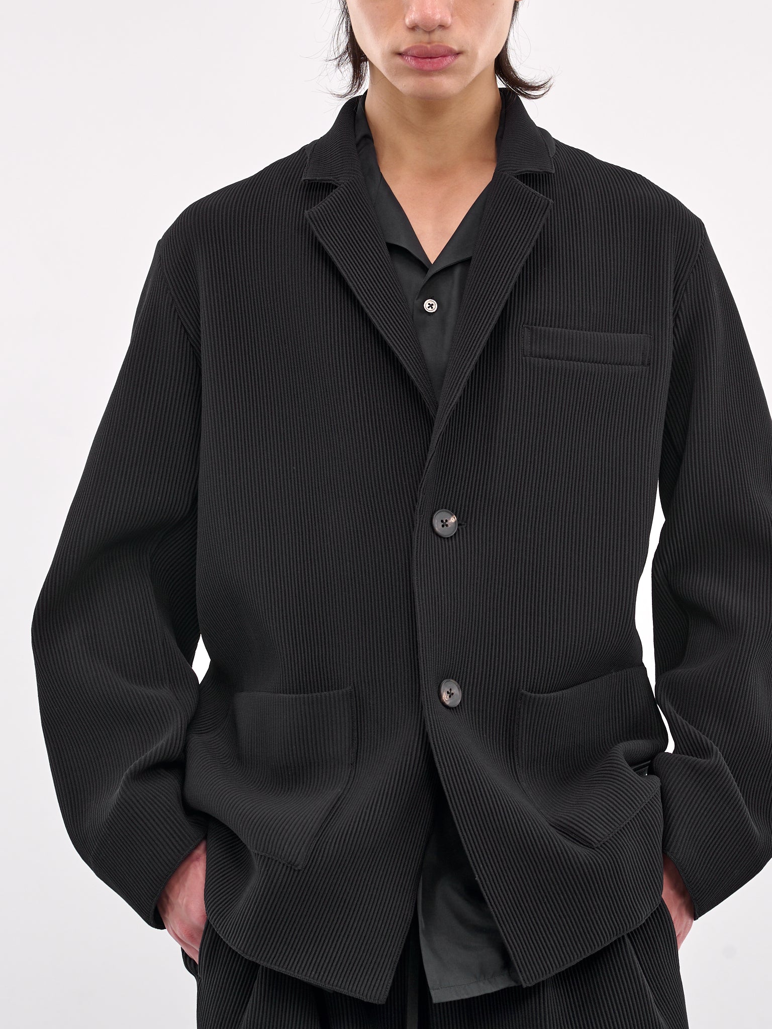 Ribbed Blazer (ST-1125-BLACK)
