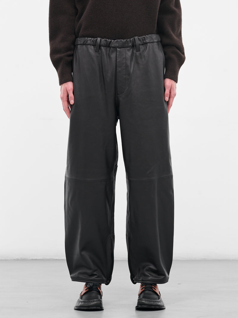 Brown Sheep Leather Relaxed Trousers (ST-1221-G-BROWN)