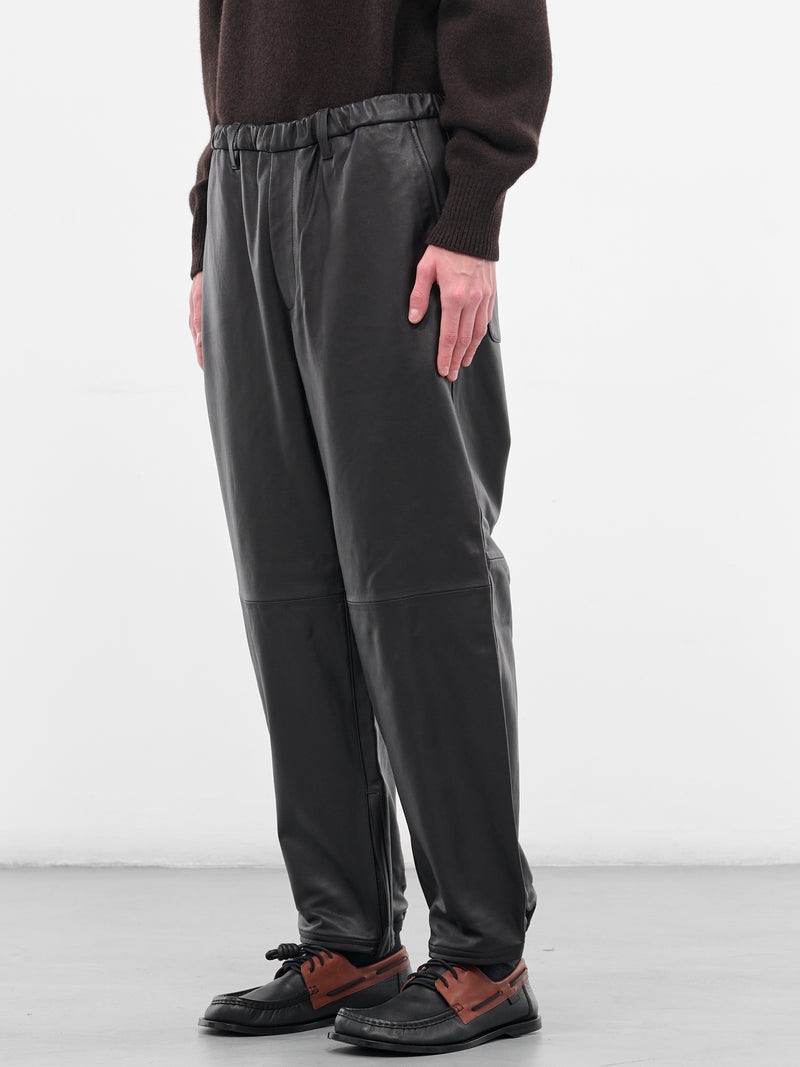 Brown Sheep Leather Relaxed Trousers (ST-1221-G-BROWN)