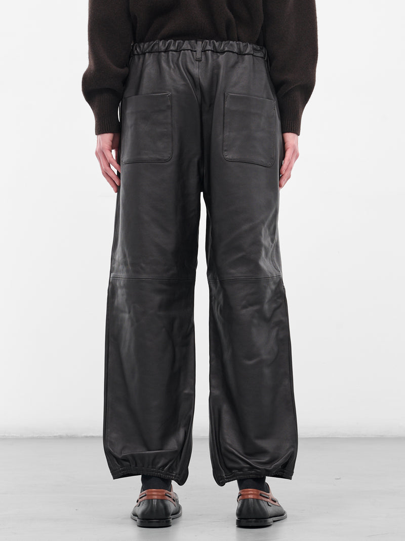 Brown Sheep Leather Relaxed Trousers (ST-1221-G-BROWN)