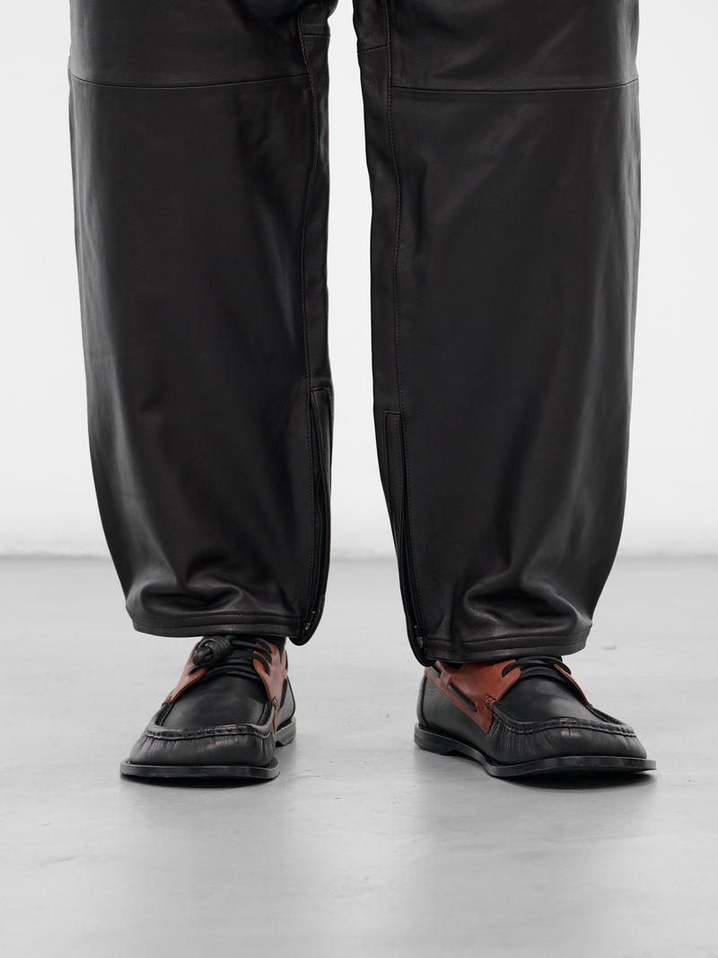 Brown Sheep Leather Relaxed Trousers (ST-1221-G-BROWN)