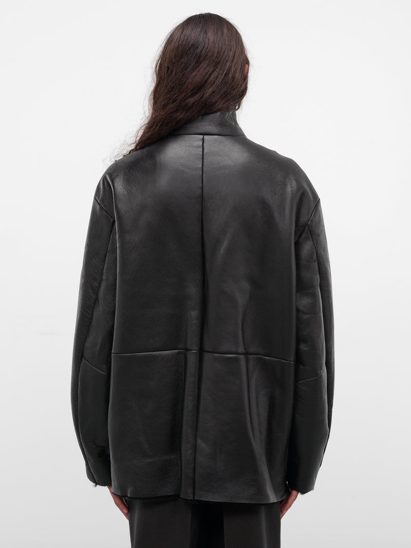 Black Sheep Leather Shearling Jacket (ST-1222-BLACK)