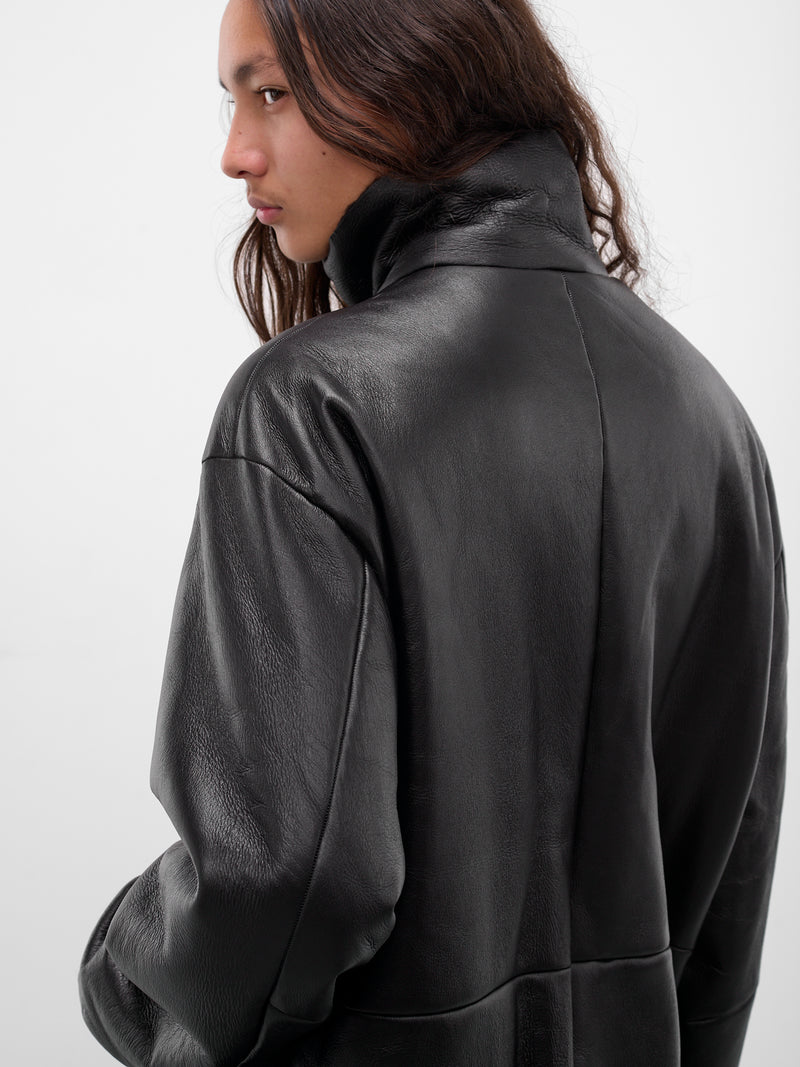 Black Sheep Leather Shearling Jacket (ST-1222-BLACK)