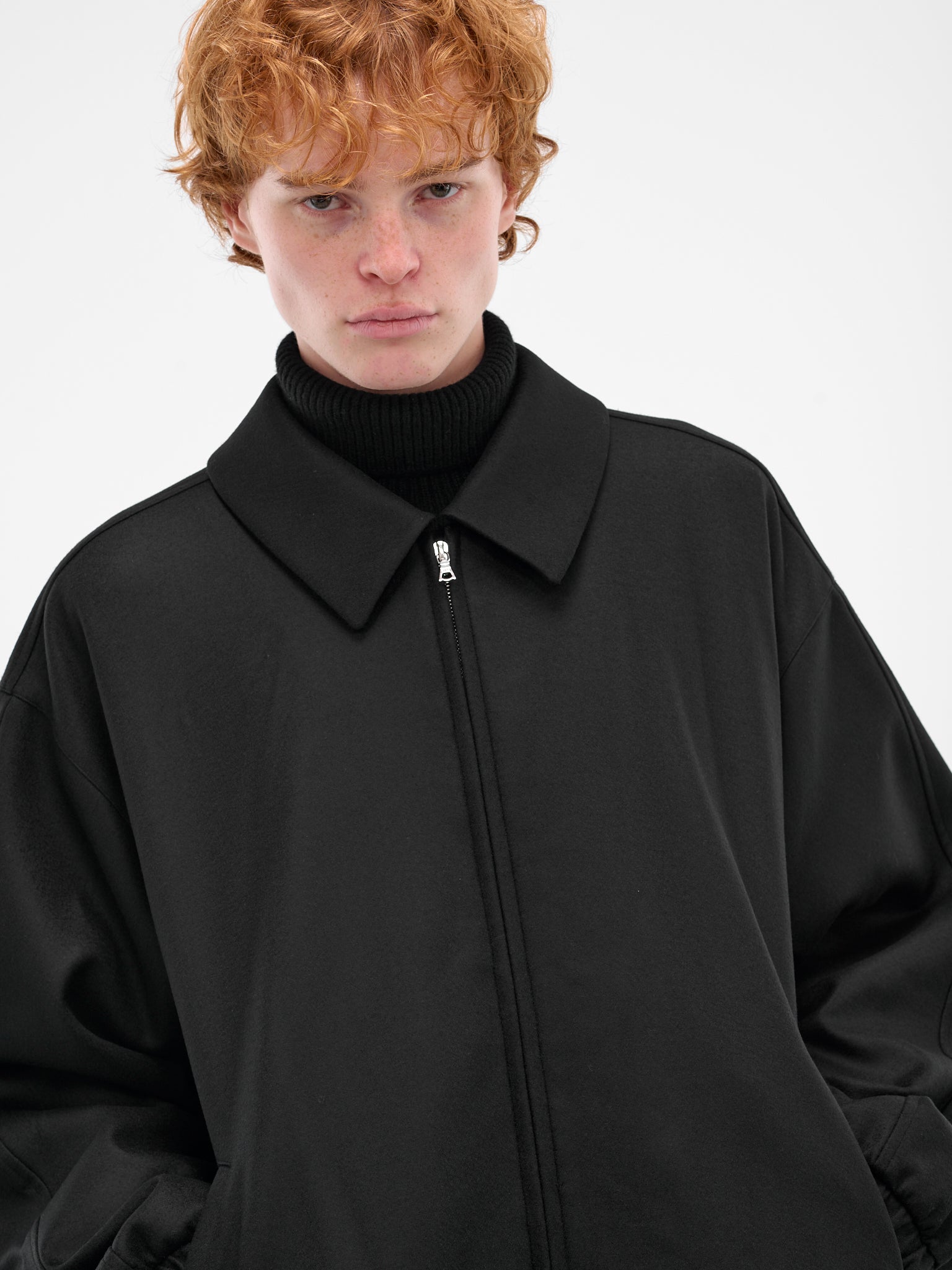 Black Wool Zip Jacket (ST-1226-BLACK)