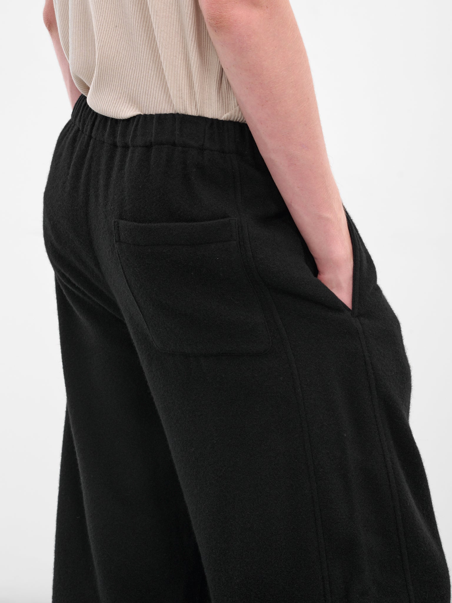 Black Wool-Cashmere Relaxed Trousers (ST-1270-BLACK)