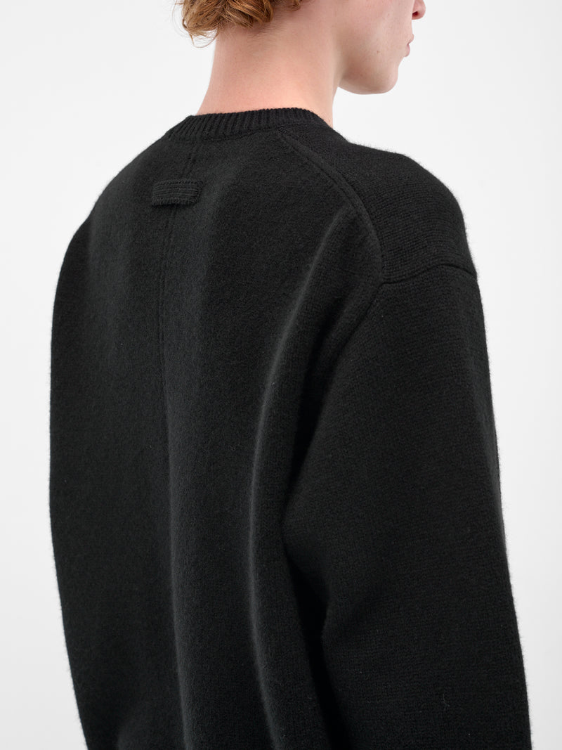 Black Relaxed Wool Sweater (ST-1289-BLACK)