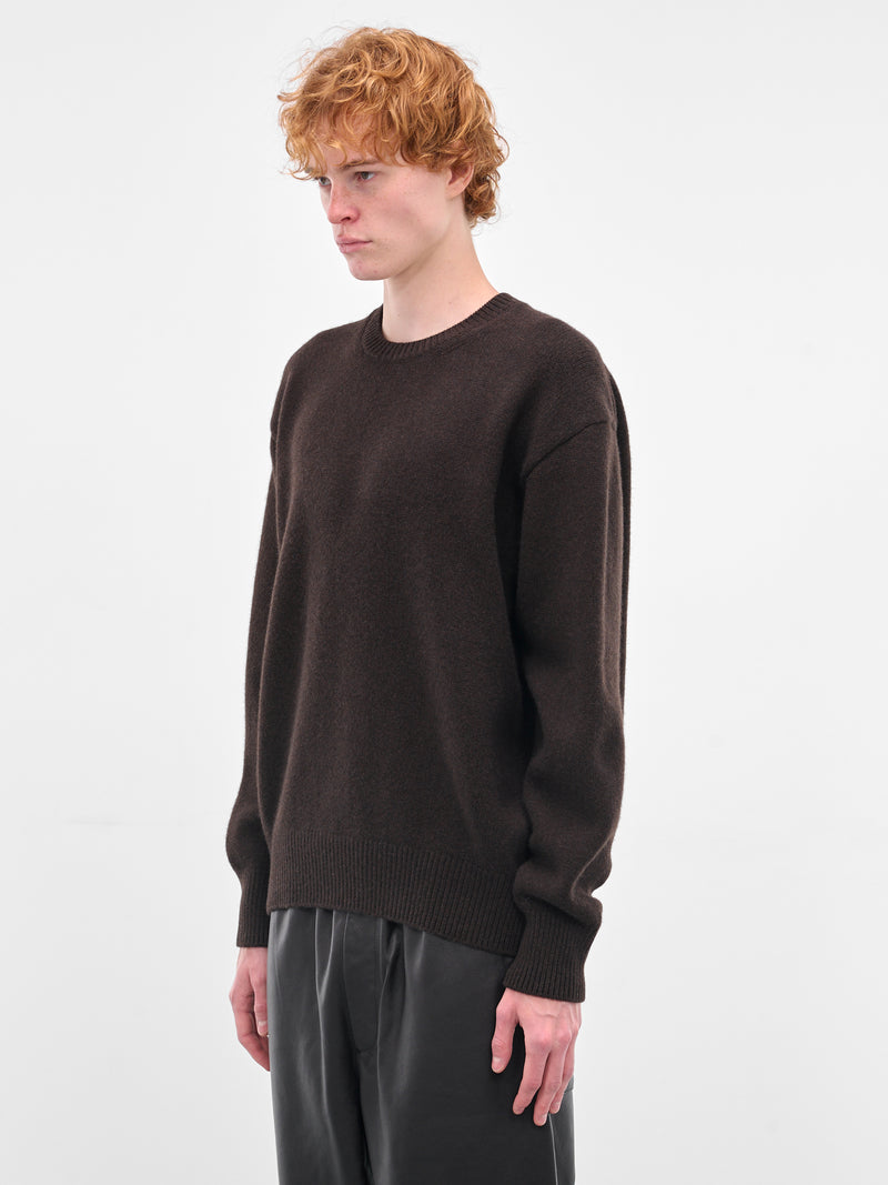 Brown Relaxed Wool Sweater (ST-1289-D-BROWN)