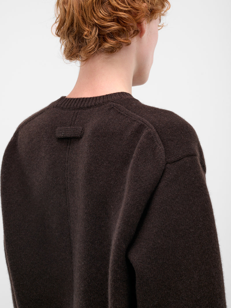Brown Relaxed Wool Sweater (ST-1289-D-BROWN)