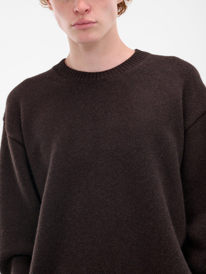 Brown Relaxed Wool Sweater (ST-1289-D-BROWN)