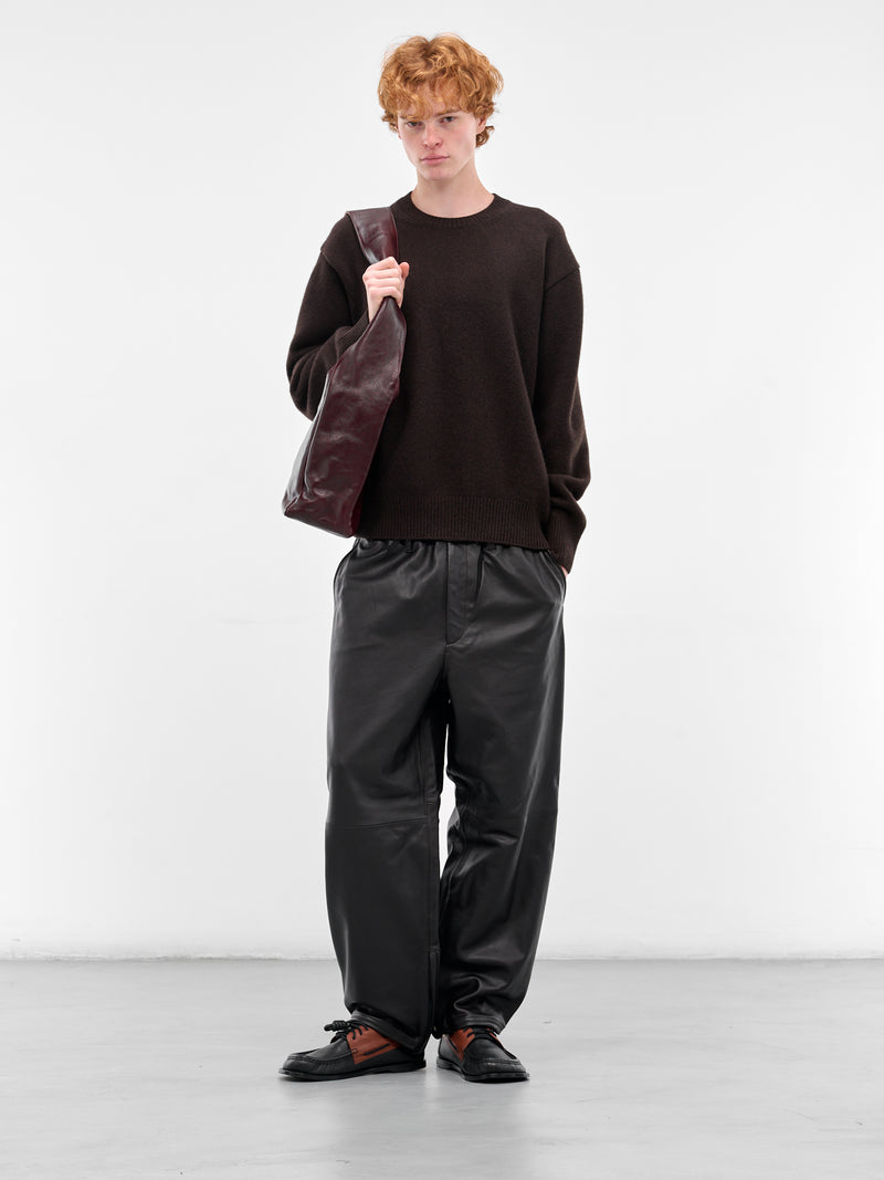 Brown Relaxed Wool Sweater (ST-1289-D-BROWN)