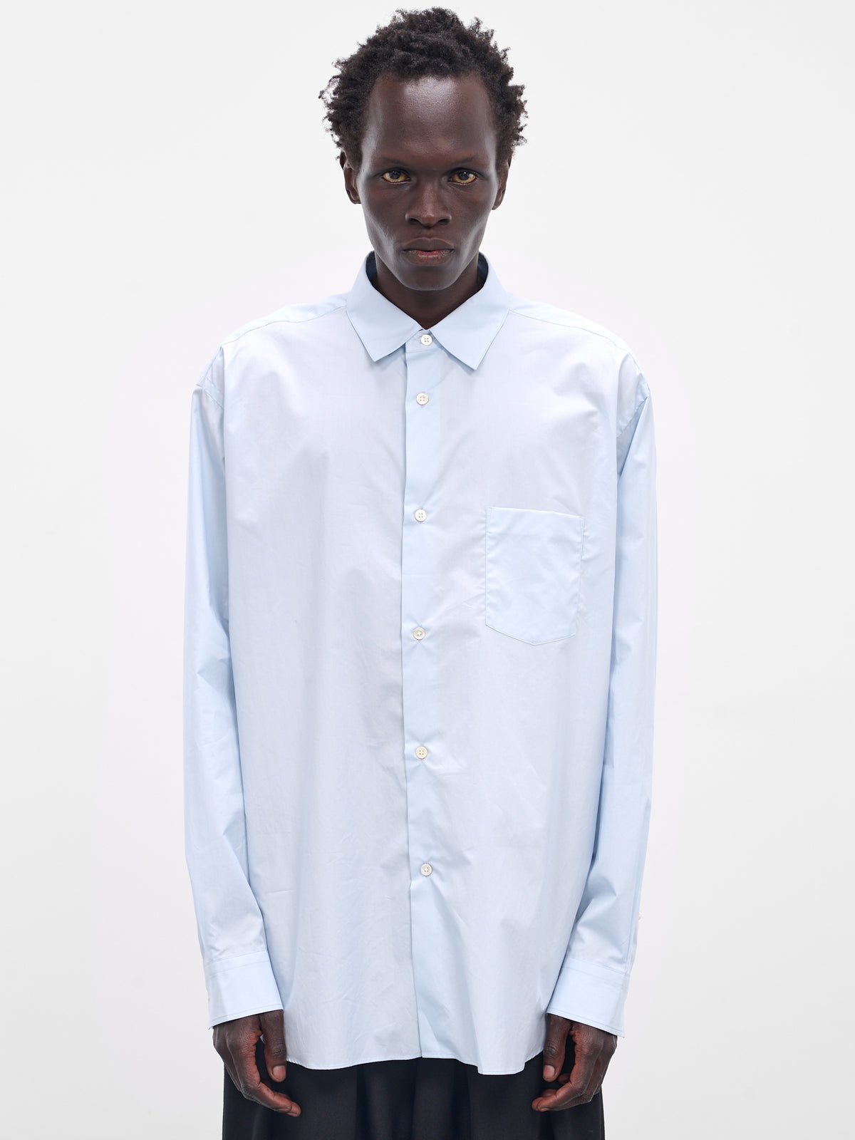 Blue Suvin Oversized Button-Up Shirt (ST-1319-BLUE)