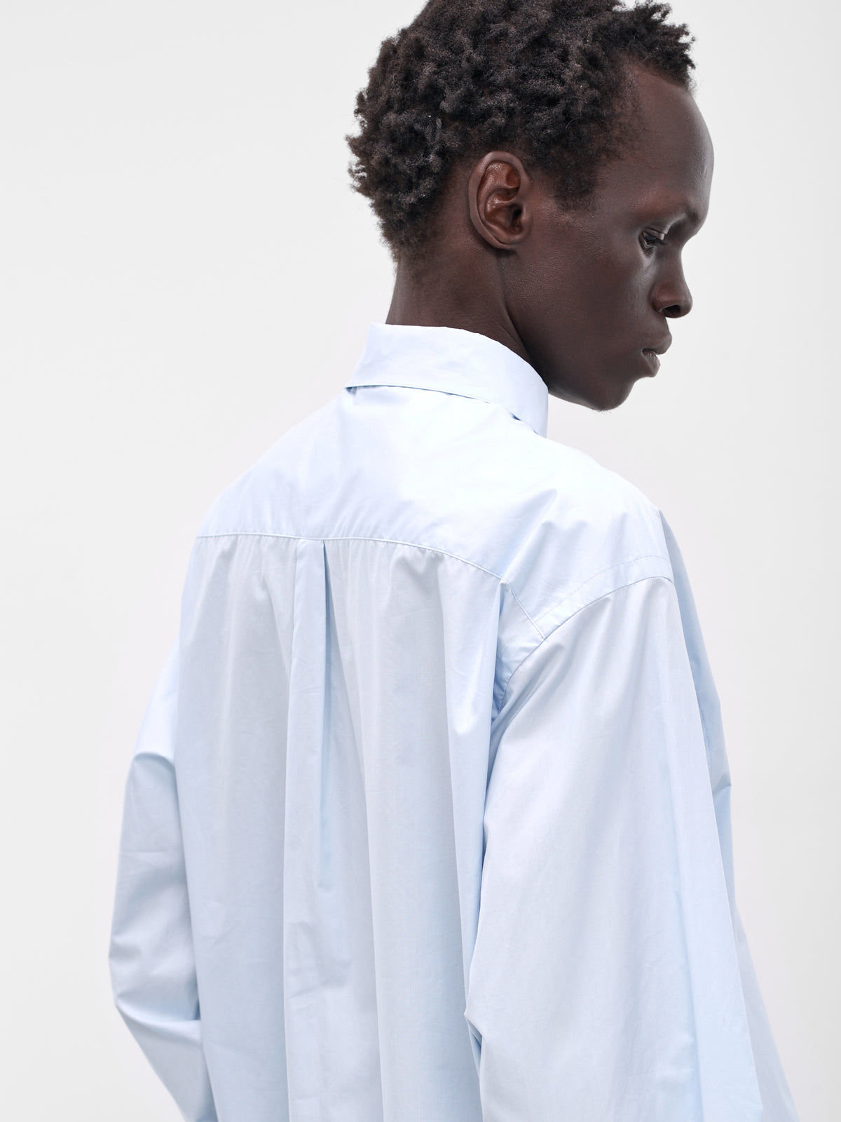 Blue Suvin Oversized Button-Up Shirt (ST-1319-BLUE)