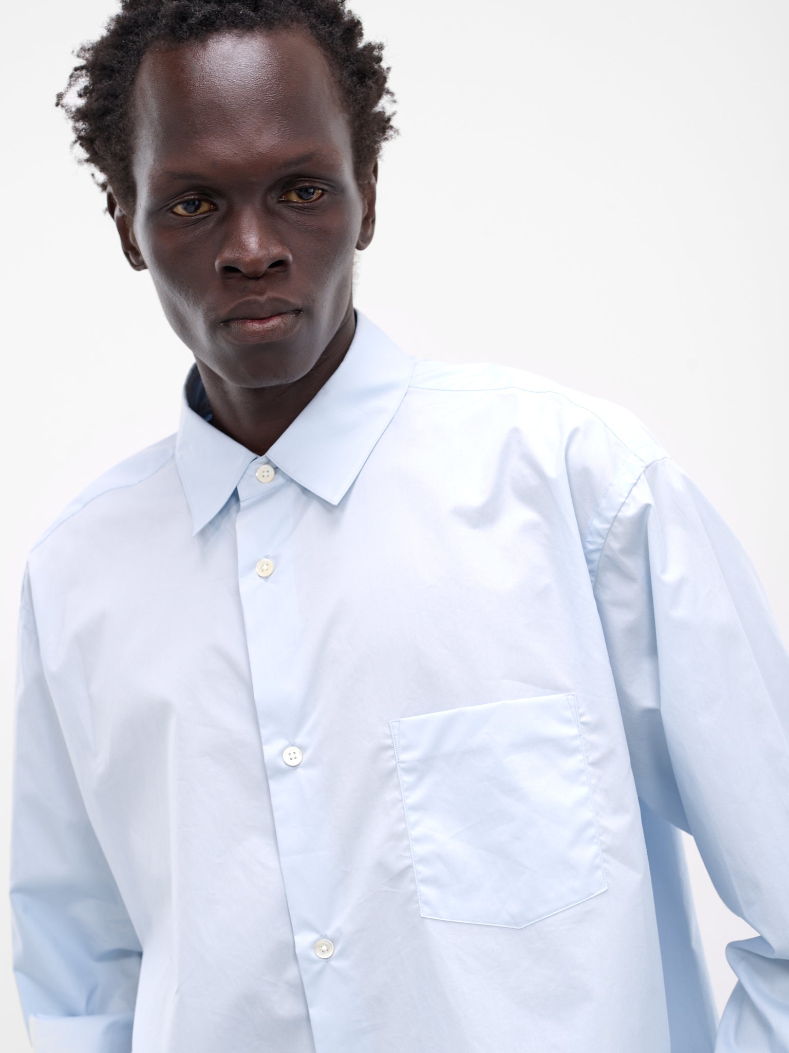 Blue Suvin Oversized Button-Up Shirt (ST-1319-BLUE)