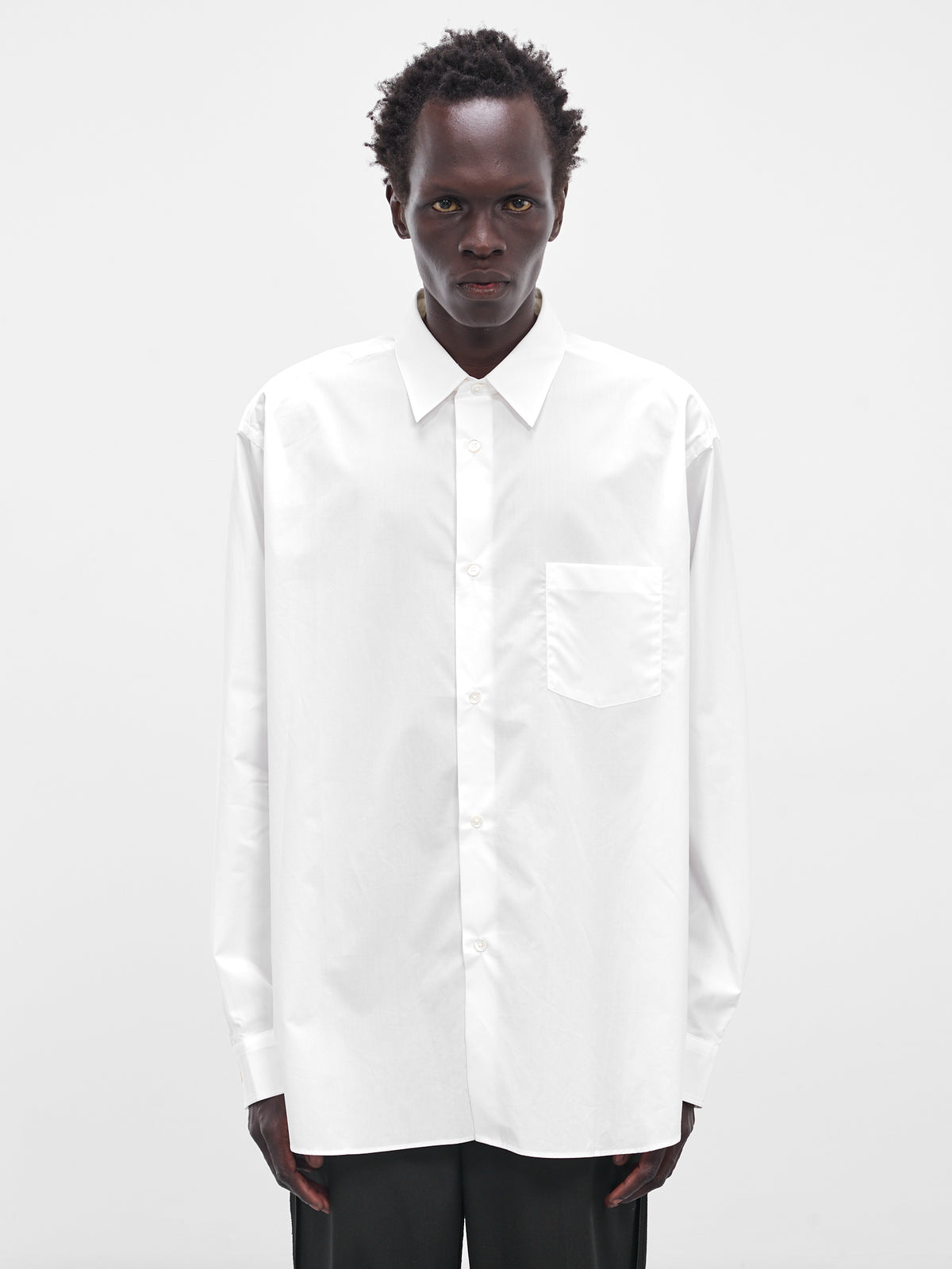 White Suvin Oversized Button-Up Shirt (ST-1319-WHITE)
