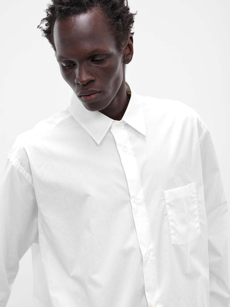 White Suvin Oversized Button-Up Shirt (ST-1319-WHITE)
