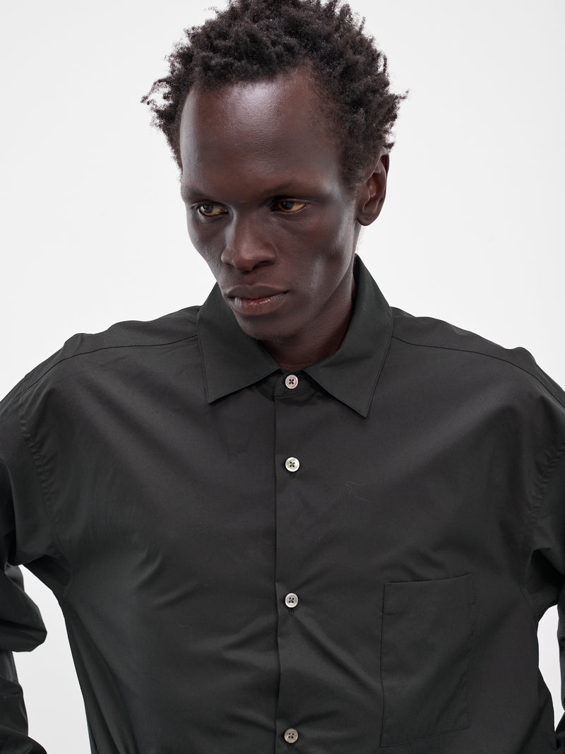 Black Suvin Oversized Button-Up Shirt (ST-1321-BLACK)