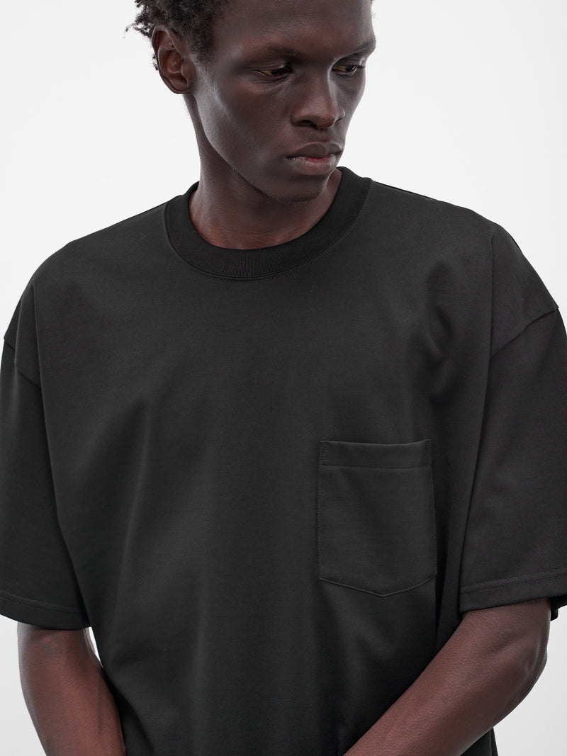 Black Oversized Cotton Pocket Tee (ST-1331-BLACK)