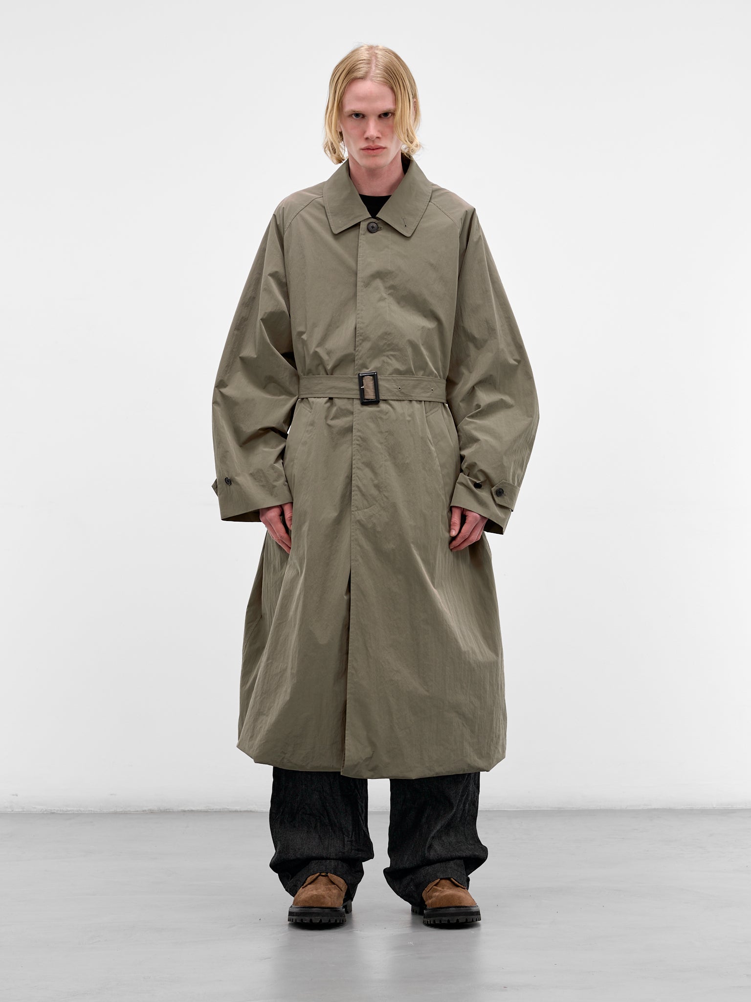 Taupe Nylon Raglan Trench Coat (ST-1372-TAUPE)