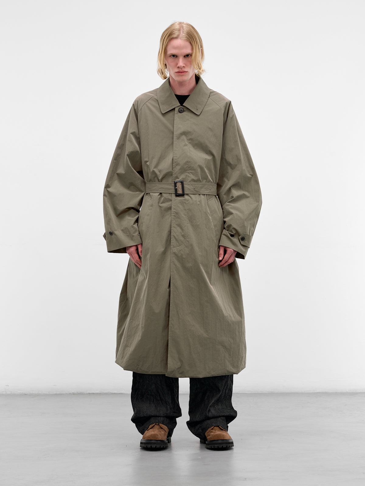 Taupe Nylon Raglan Trench Coat (ST-1372-TAUPE)