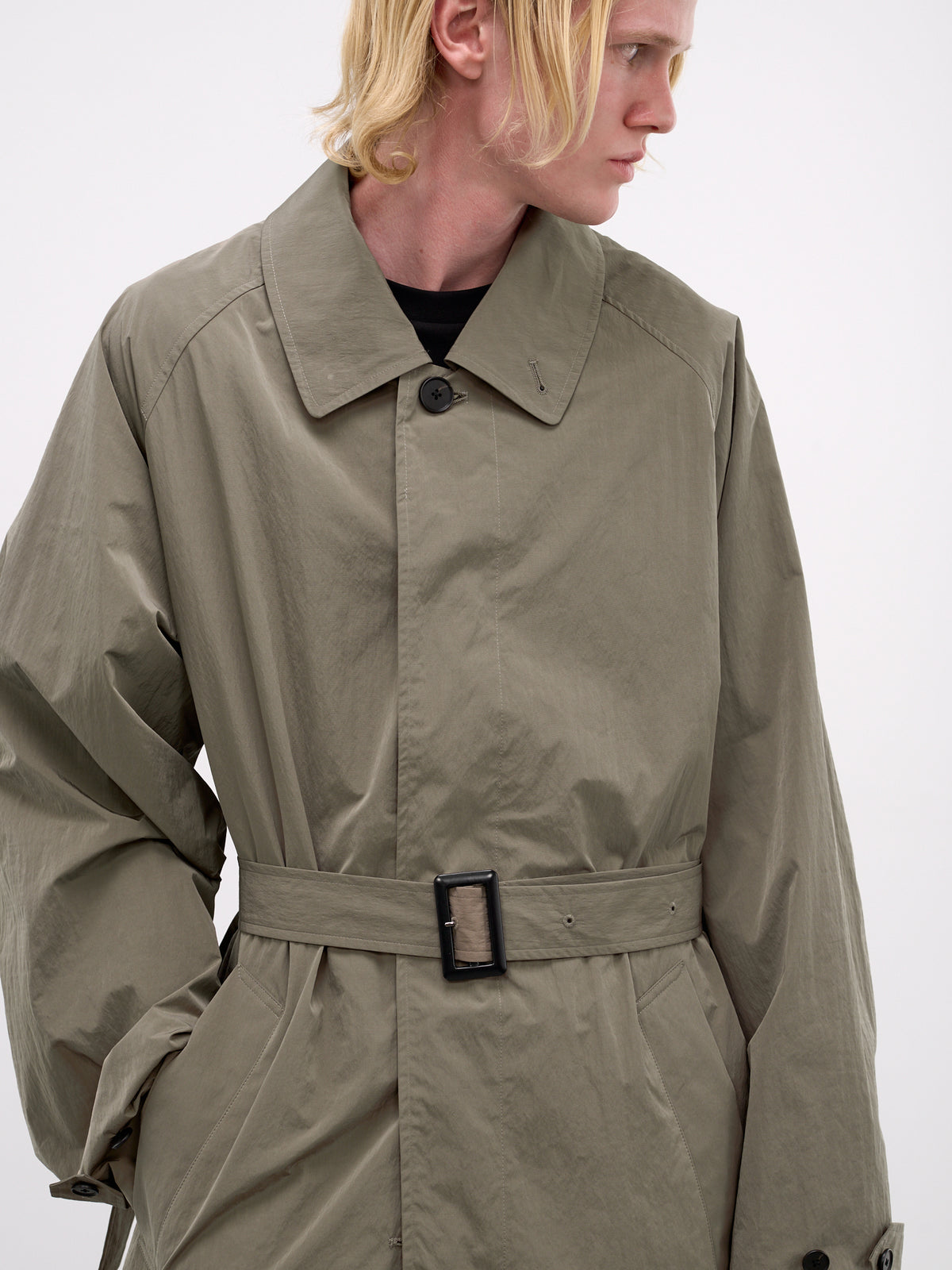 Taupe Nylon Raglan Trench Coat (ST-1372-TAUPE)