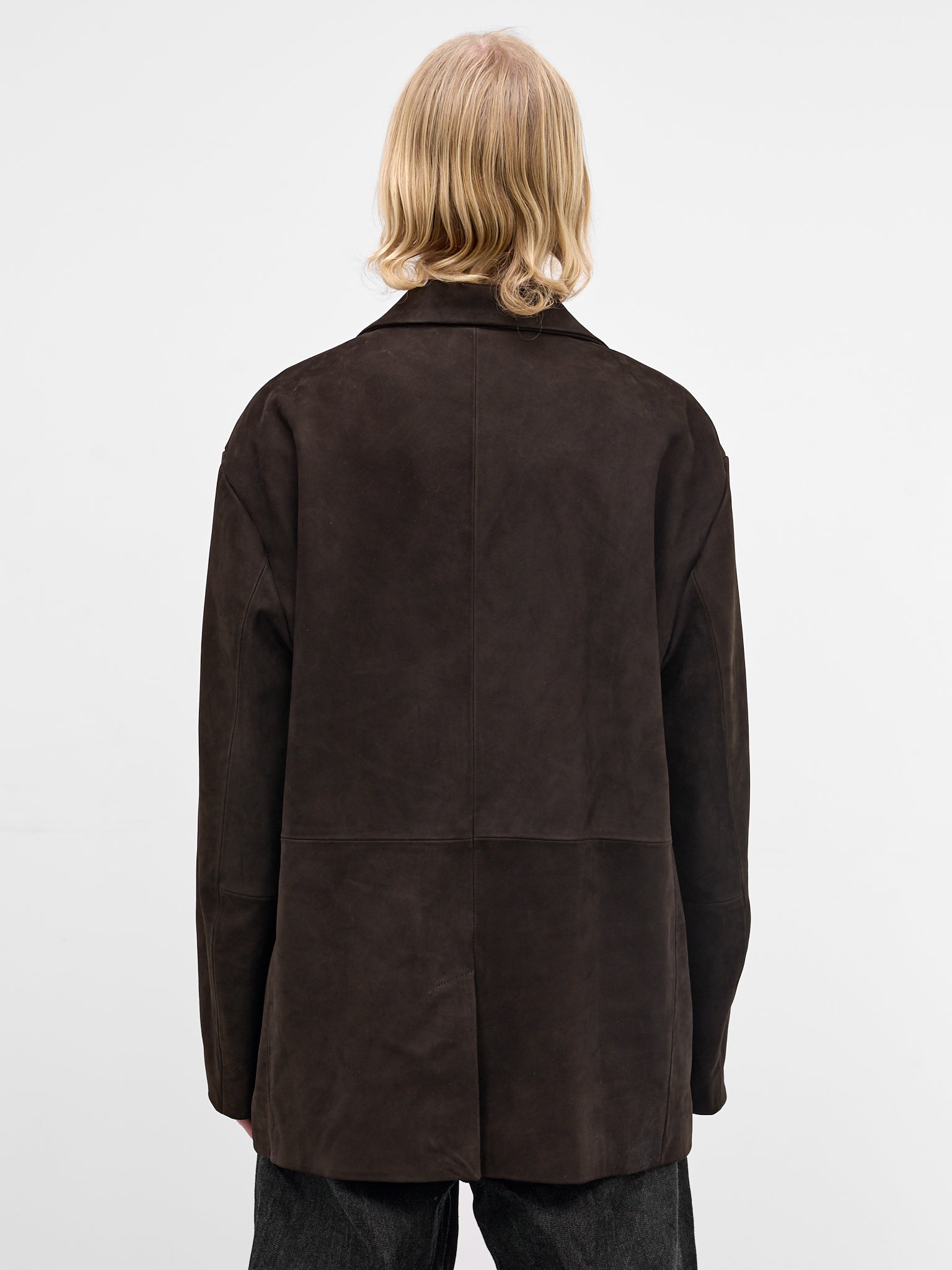 Brown Suede Leather Blazer (ST-1383-DARK-BROWN)