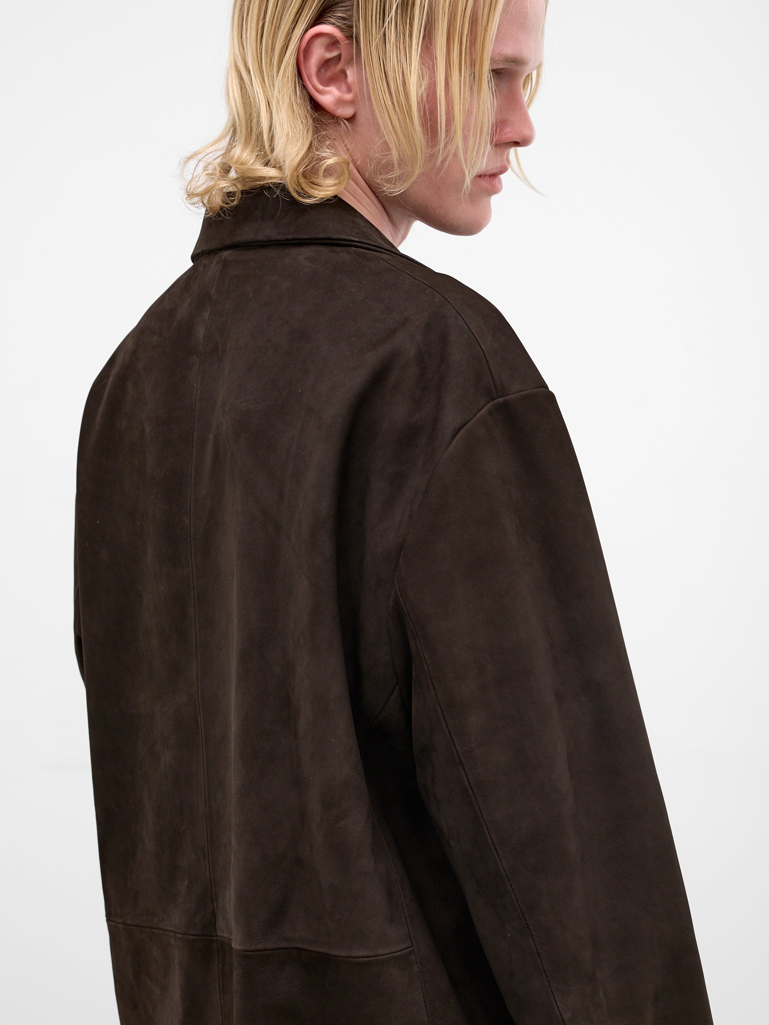 Brown Suede Leather Blazer (ST-1383-DARK-BROWN)