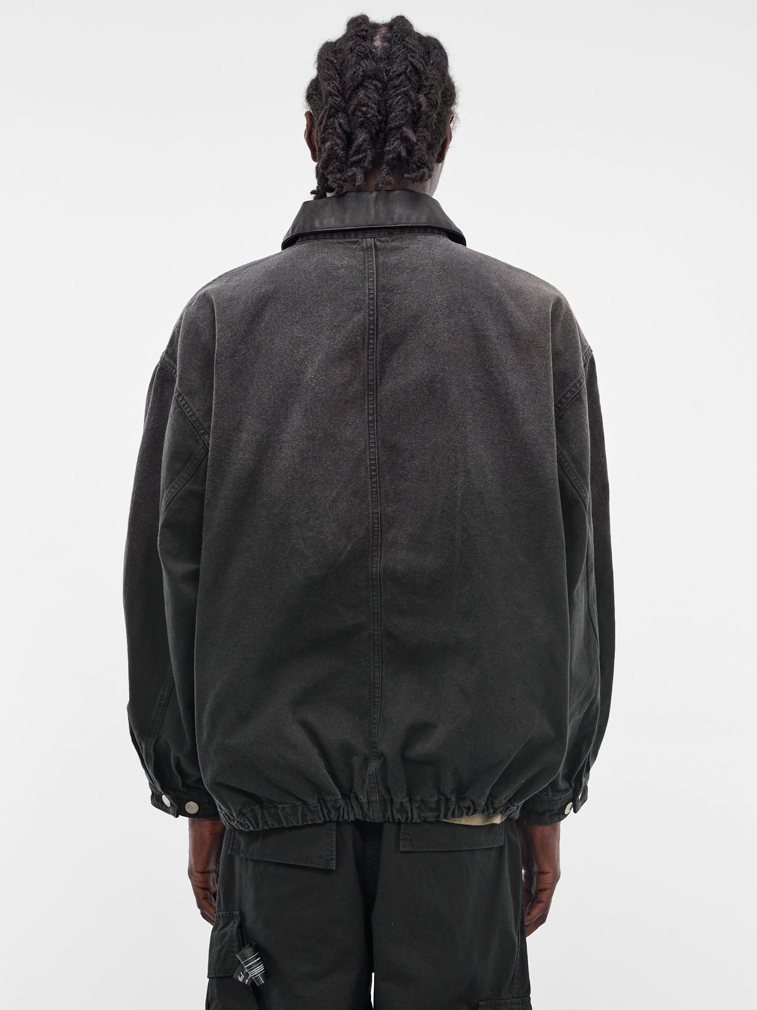 Black Faded Cotton Workwear Jacket (ST-1387-BLACK)