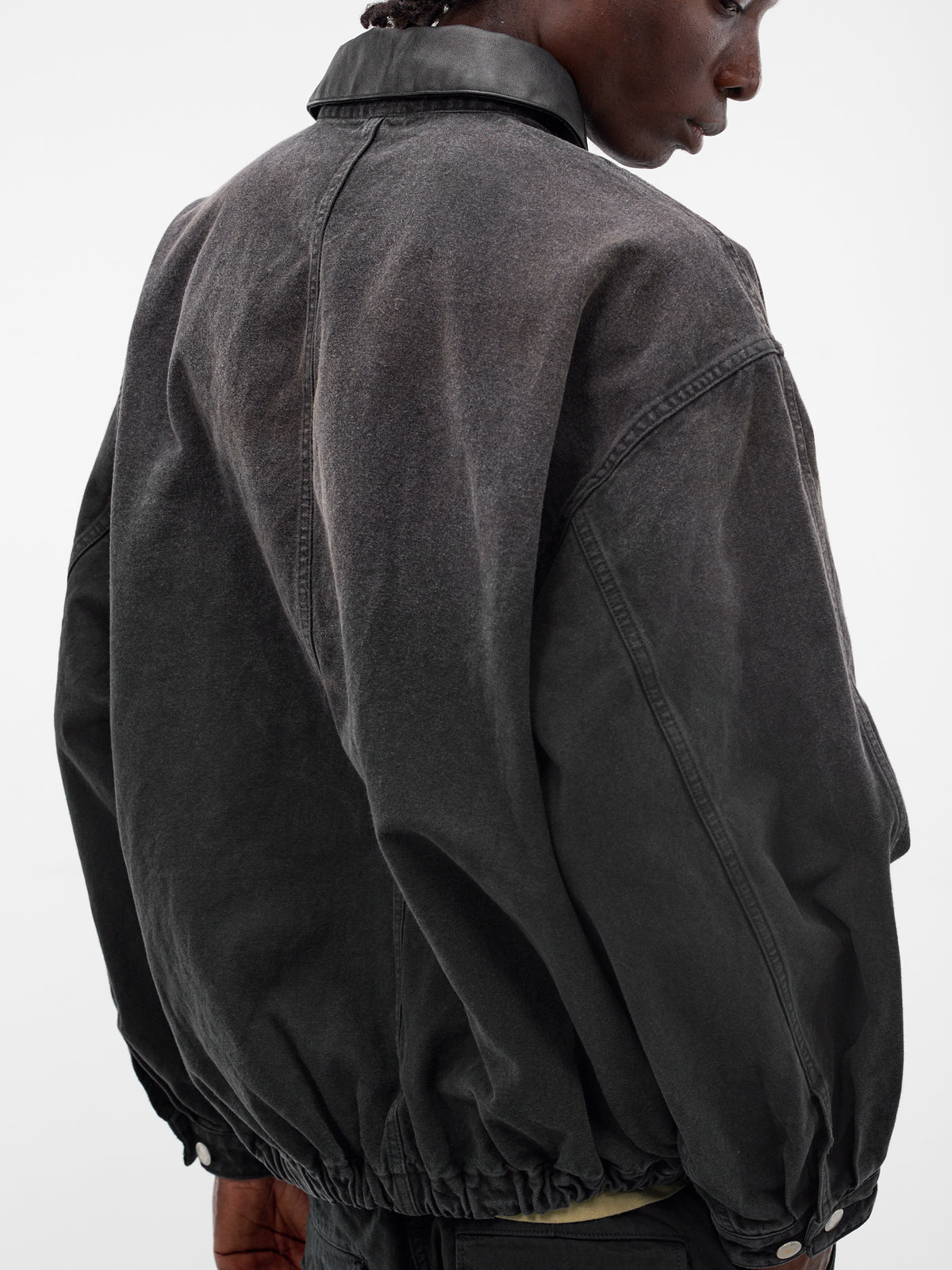 Black Faded Cotton Workwear Jacket (ST-1387-BLACK)