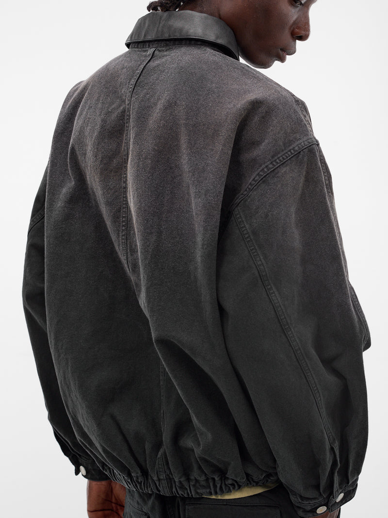 Black Faded Cotton Workwear Jacket (ST-1387-BLACK)
