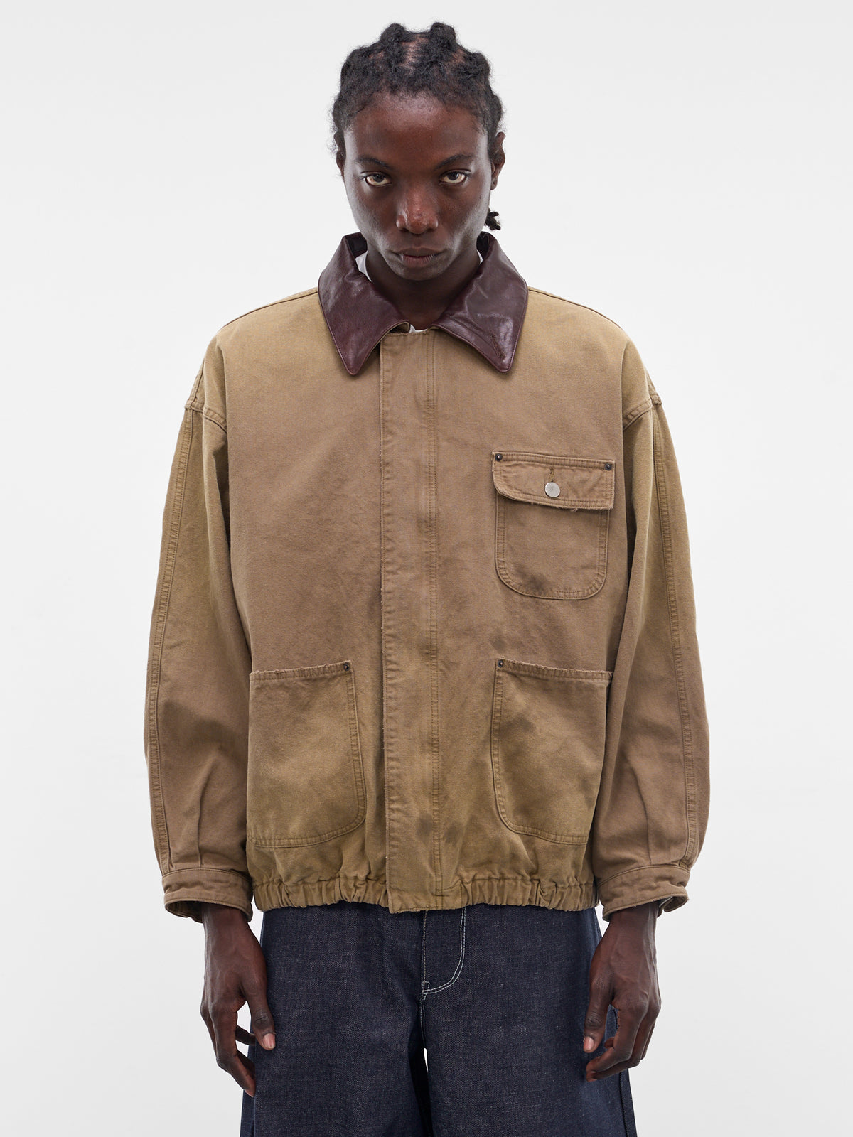 Khaki Faded Cotton Workwear Jacket (ST-1387-KHAKI-BEIGE)
