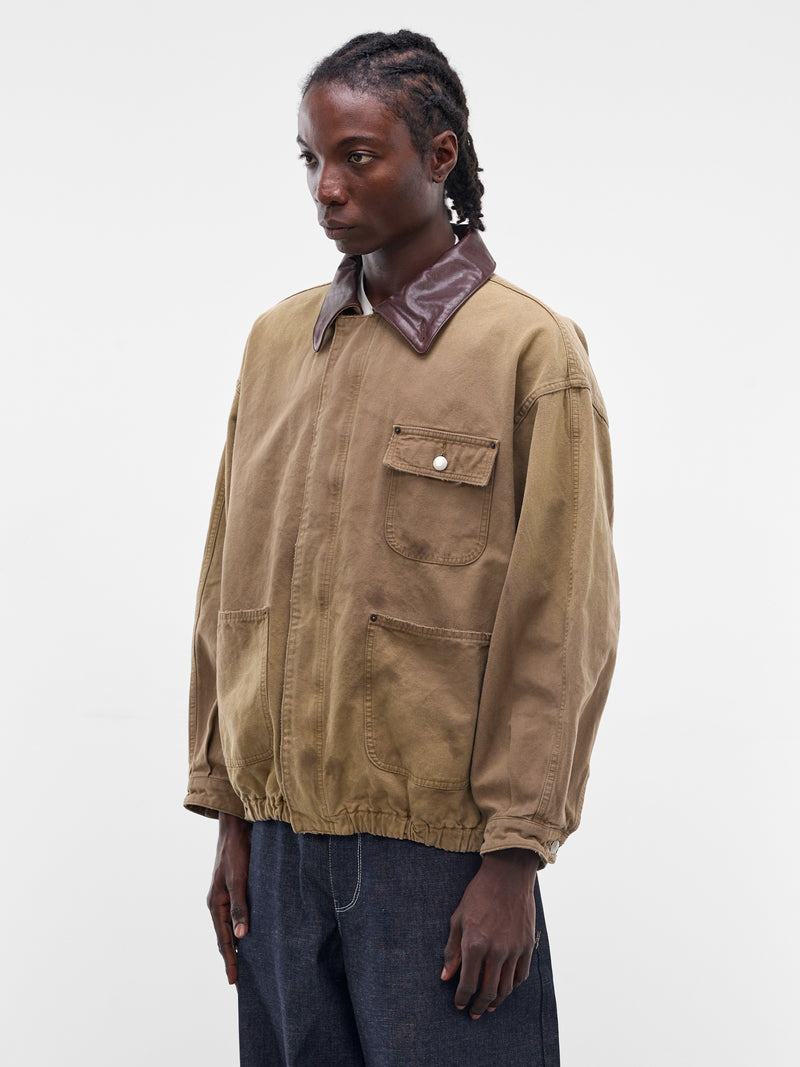 Khaki Faded Cotton Workwear Jacket (ST-1387-KHAKI-BEIGE)