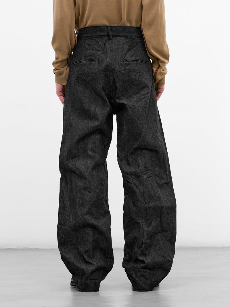Indigo Denim Pleated Baggy Trousers (ST-1400-INDIGO)