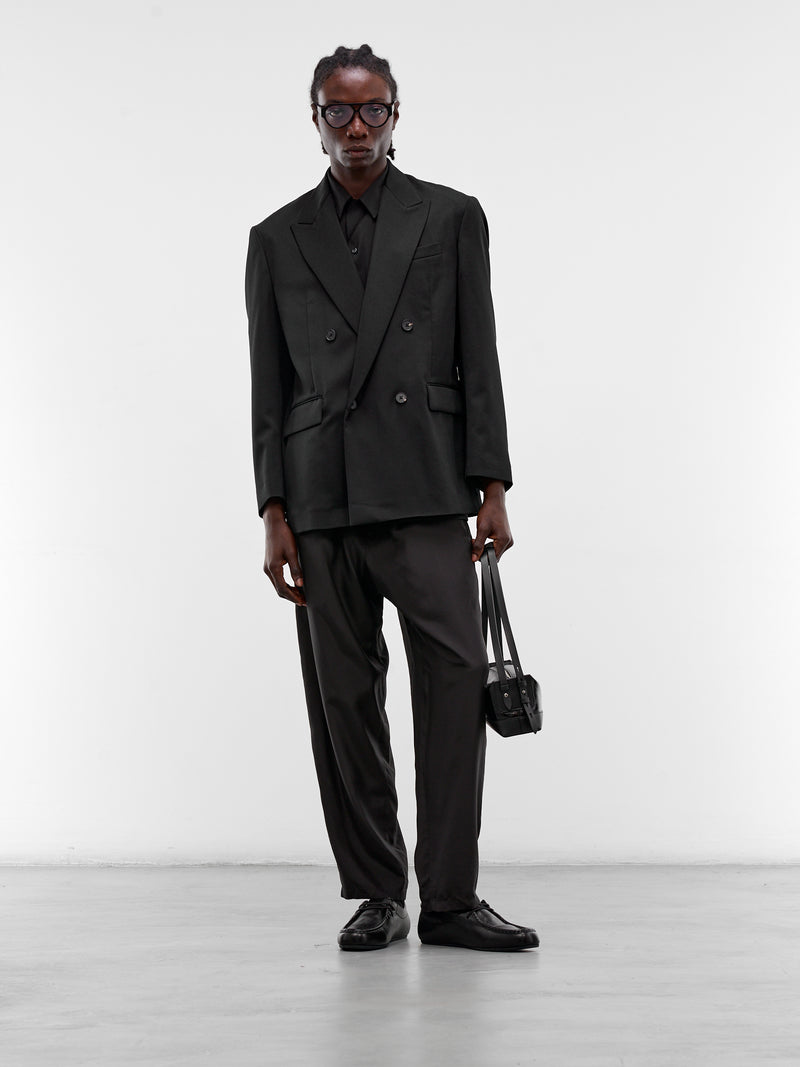 Black Double-Breasted Wool Blazer (ST-1414-BLACK)