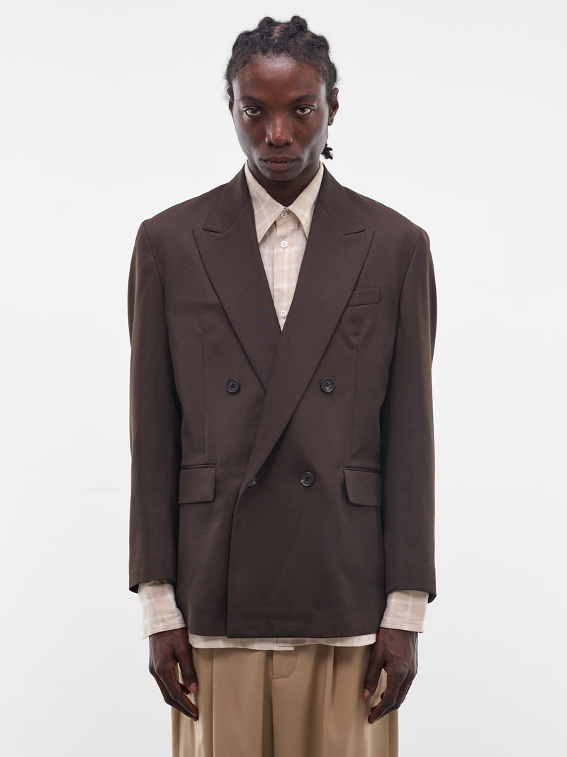 Khaki Double-Breasted Wool Blazer (ST-1414-MILITARY-KHAKI)