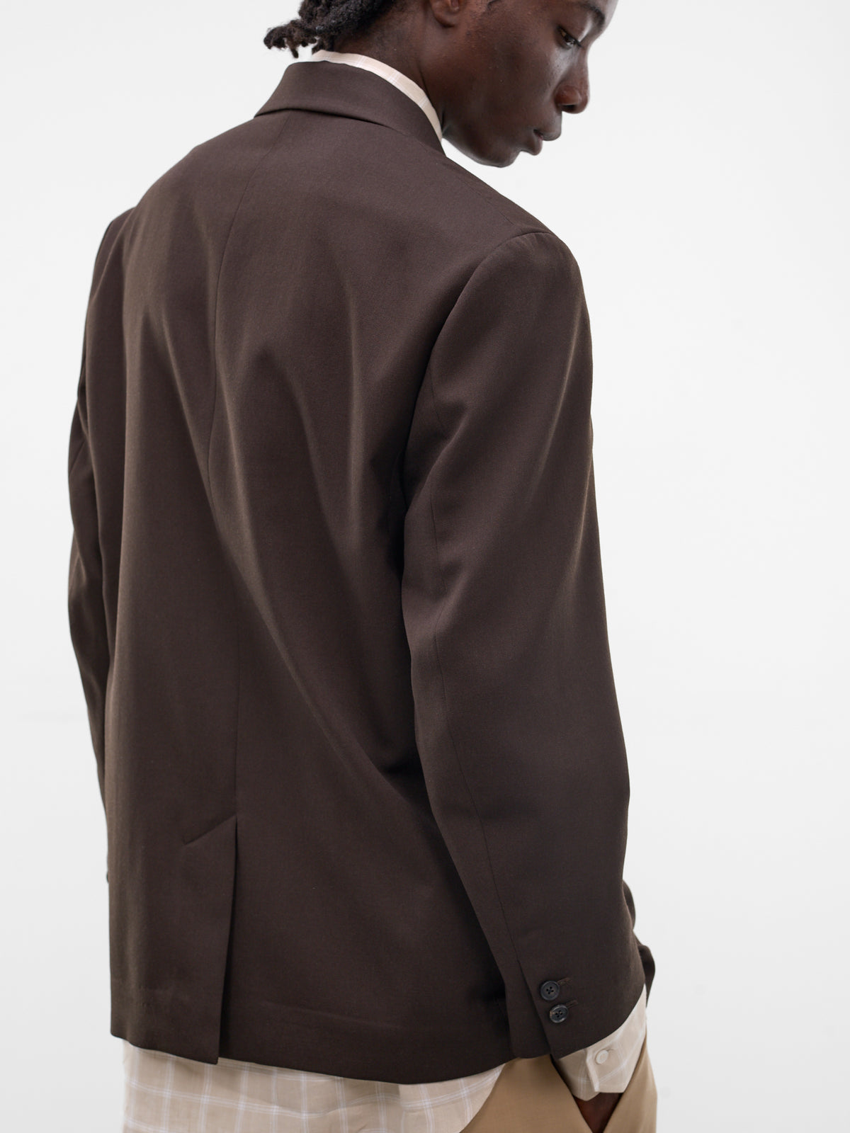 Khaki Double-Breasted Wool Blazer (ST-1414-MILITARY-KHAKI)