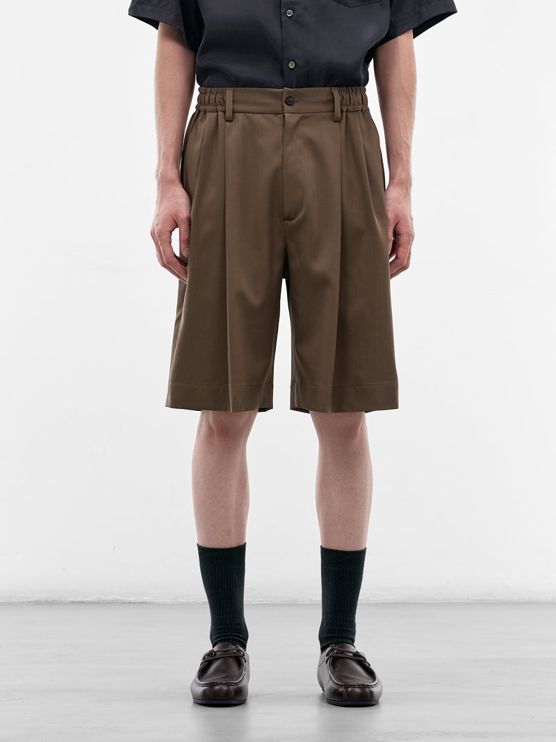 Beige Elasticated Waist Wool Shorts (ST-1435-DARK-BEIGE)