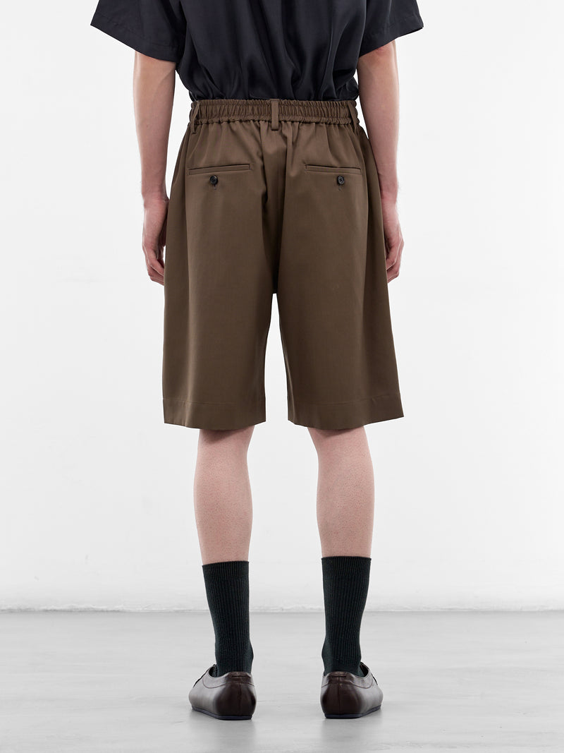 Beige Elasticated Waist Wool Shorts (ST-1435-DARK-BEIGE)