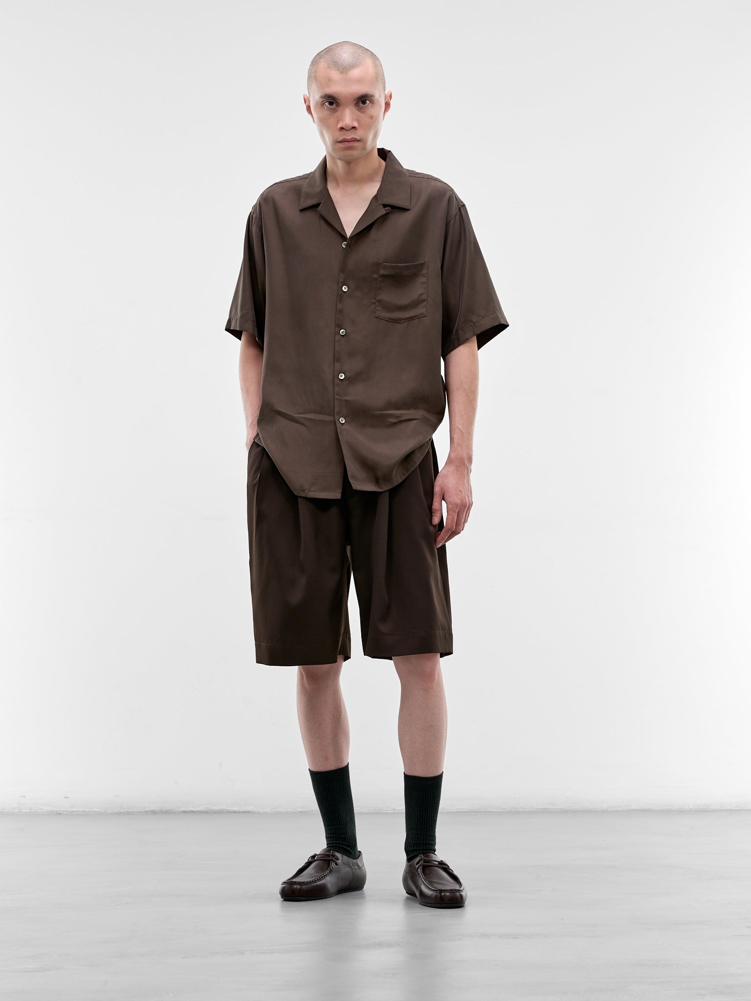 Brown Short Sleeve Shirt (ST-1462-DARK-BROWN)