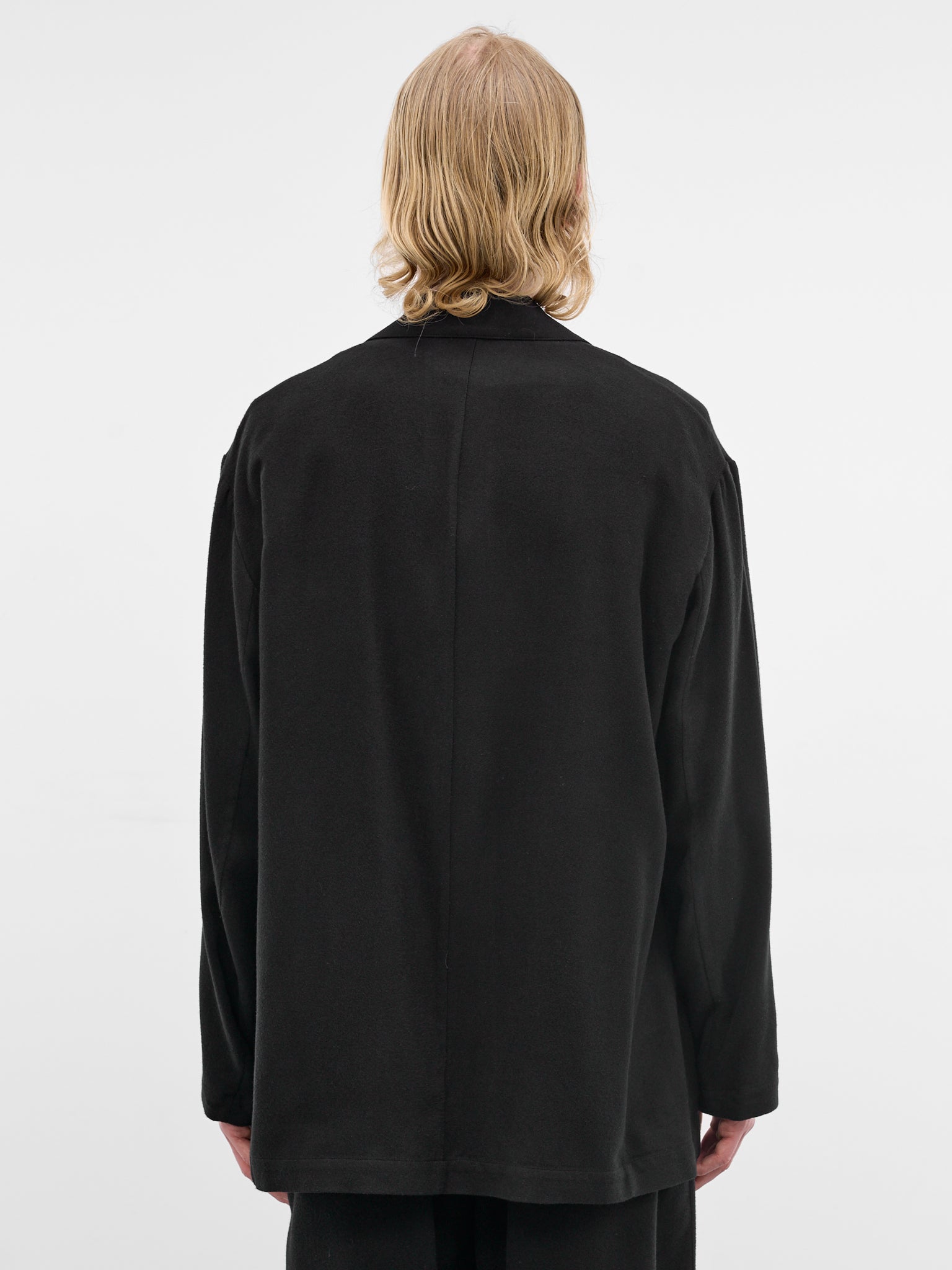 Black Silk-Rayon Relaxed Blazer (ST-1438-BLACK)