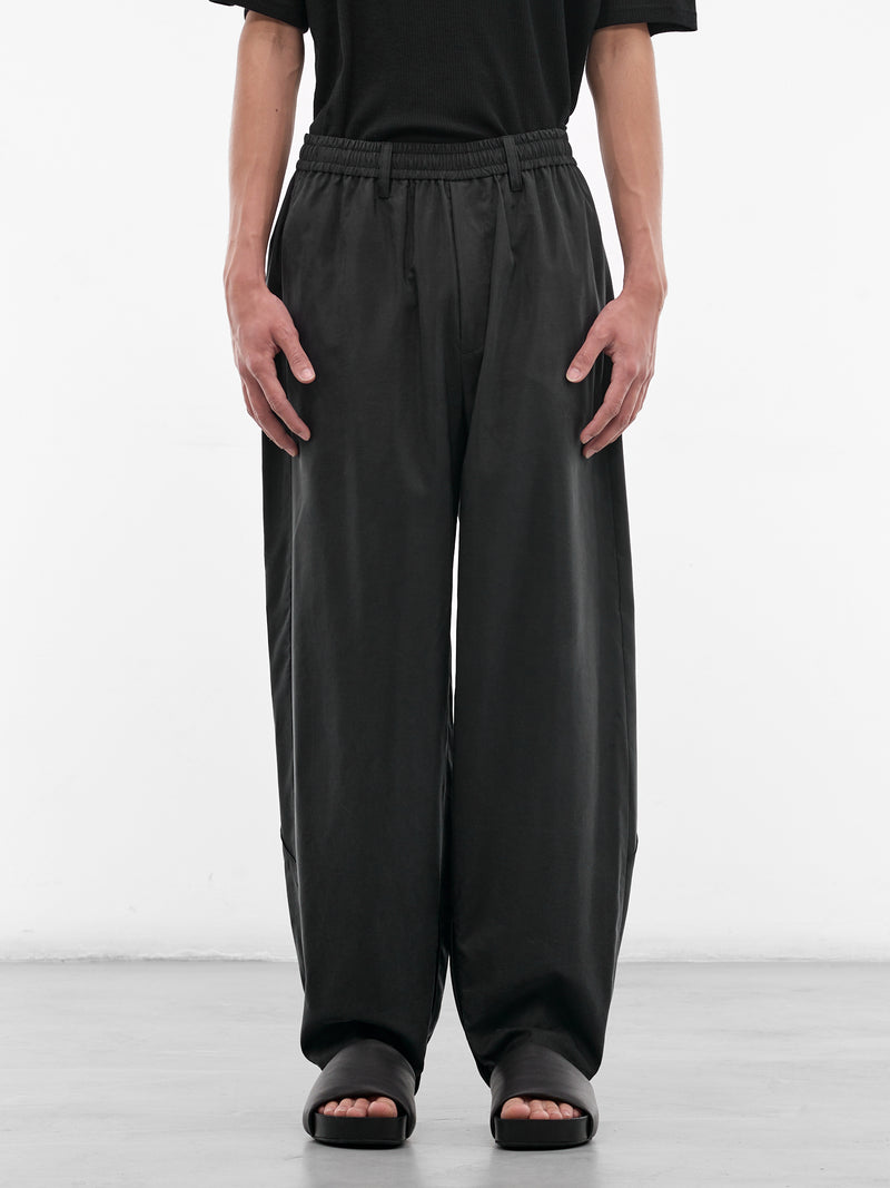 Black Silk-Nylon Baggy Trousers (ST-1445-BLACK)