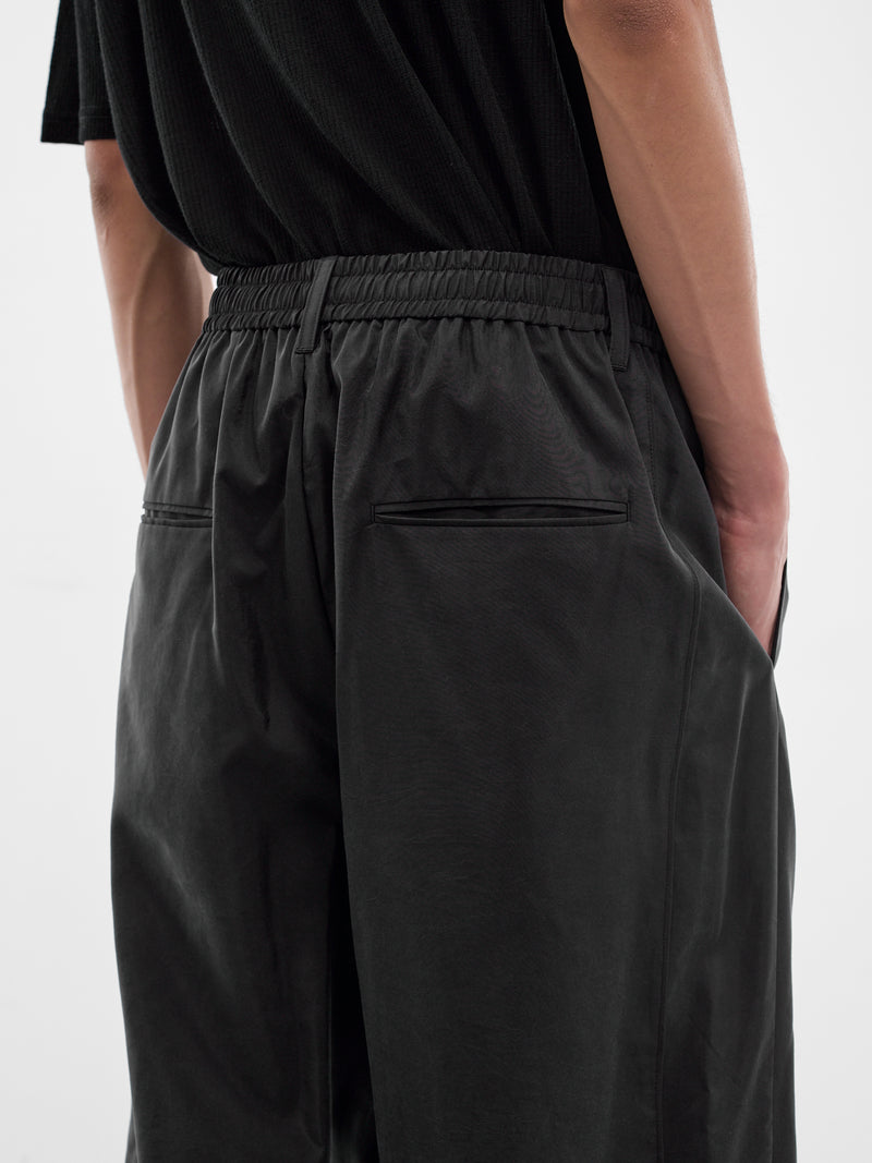 Black Silk-Nylon Baggy Trousers (ST-1445-BLACK)