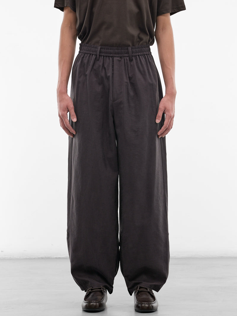 Brown Silk-Nylon Baggy Trousers (ST-1445-CHARCOAL-BROWN)