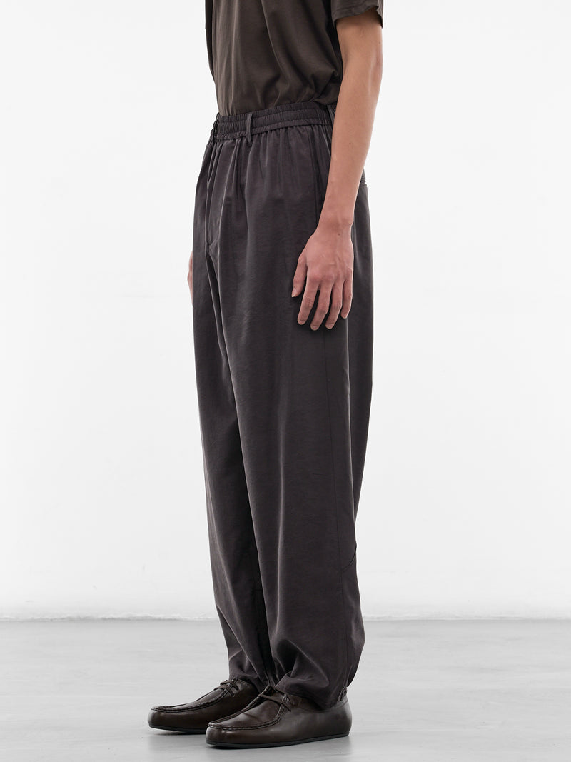 Brown Silk-Nylon Baggy Trousers (ST-1445-CHARCOAL-BROWN)