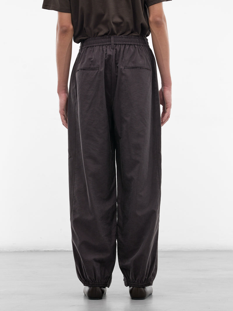 Brown Silk-Nylon Baggy Trousers (ST-1445-CHARCOAL-BROWN)