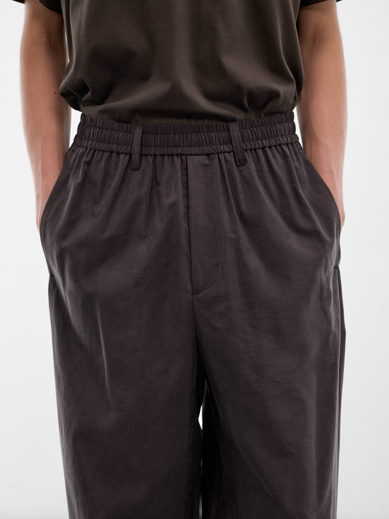 Brown Silk-Nylon Baggy Trousers (ST-1445-CHARCOAL-BROWN)