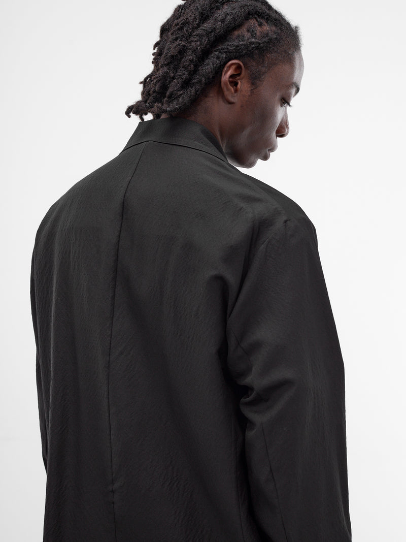 Black Wool-Silk Relaxed Blazer (ST-1447-BLACK)