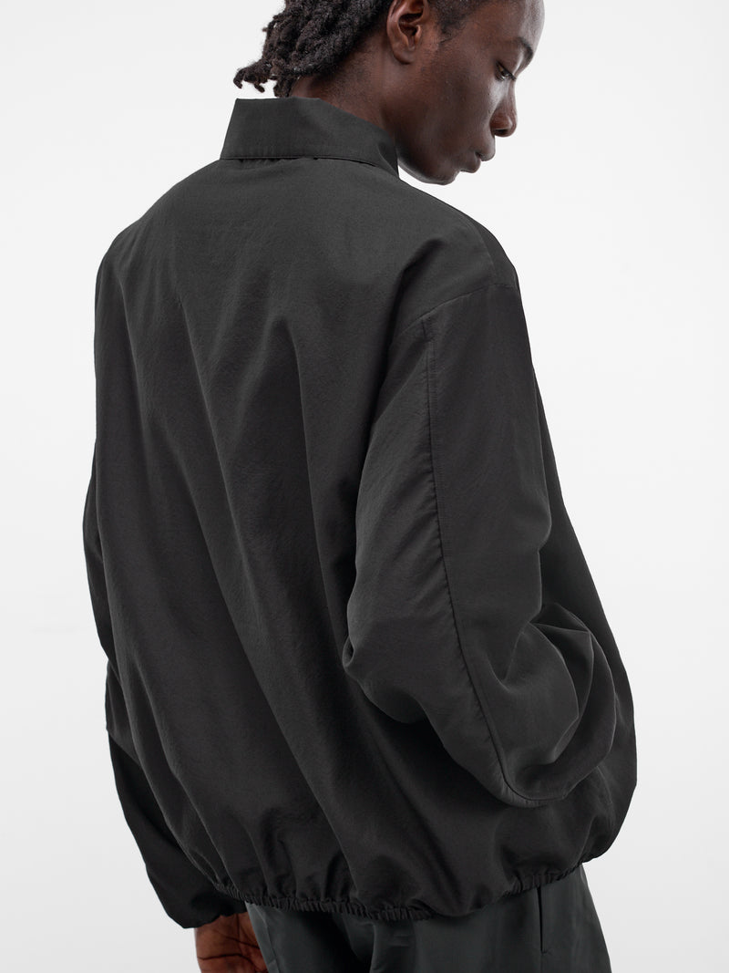 Black Wool-Silk Zip Jacket (ST-1448-BLACK)